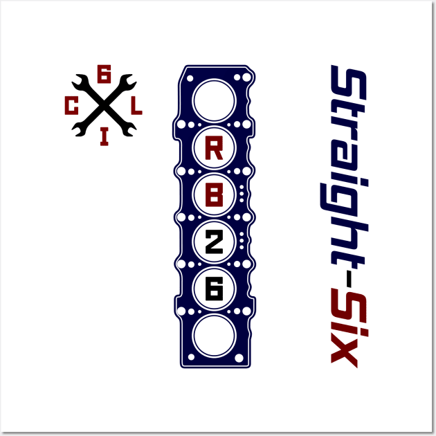 RB26 Straight Six Engine Wall Art by GoldenTuners